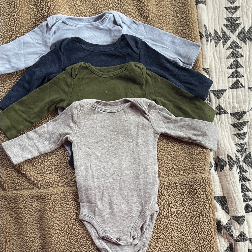 Carter's Long Sleeve Bodysuit Set - Gray, Green, Blue